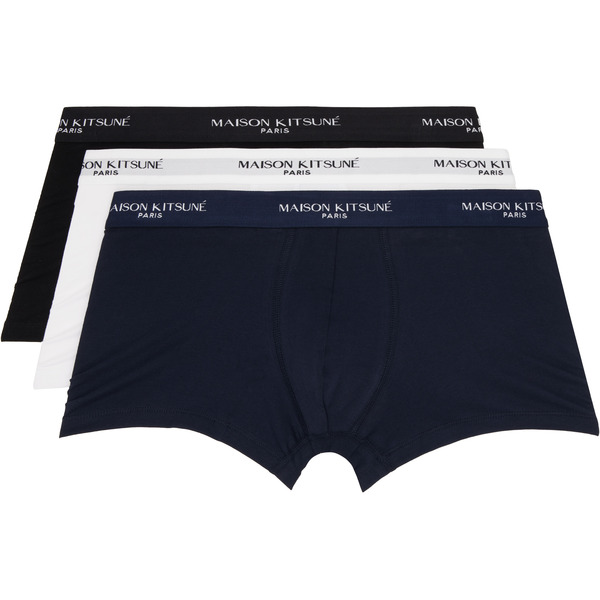  Maison Kitsuné Three-pack Multicolor Maison Kitsune Paris Boxer Briefs 