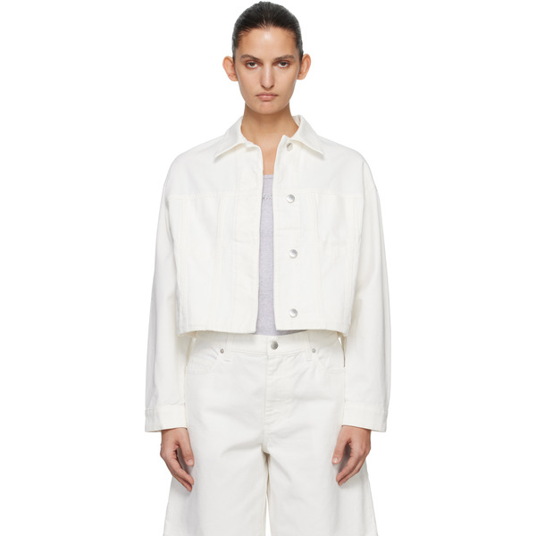  Maison Kitsuné White Denim Boxy Trucker Jacket 