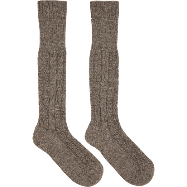  Maison Margiela Brown Bootleg Socks 