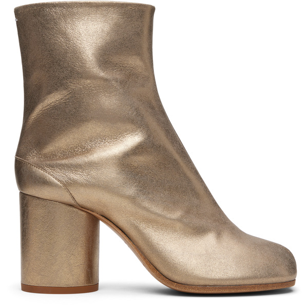  Maison Margiela Gold Tabi Ankle Boots 