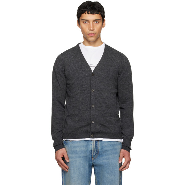  Maison Margiela Gray Wool-blend V-neck Cardigan 