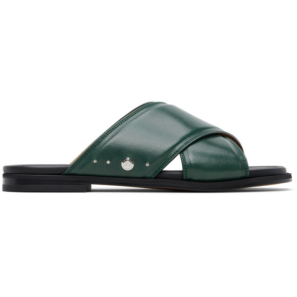  Maison Margiela Green Tabi Numbers Crossed Sandals 