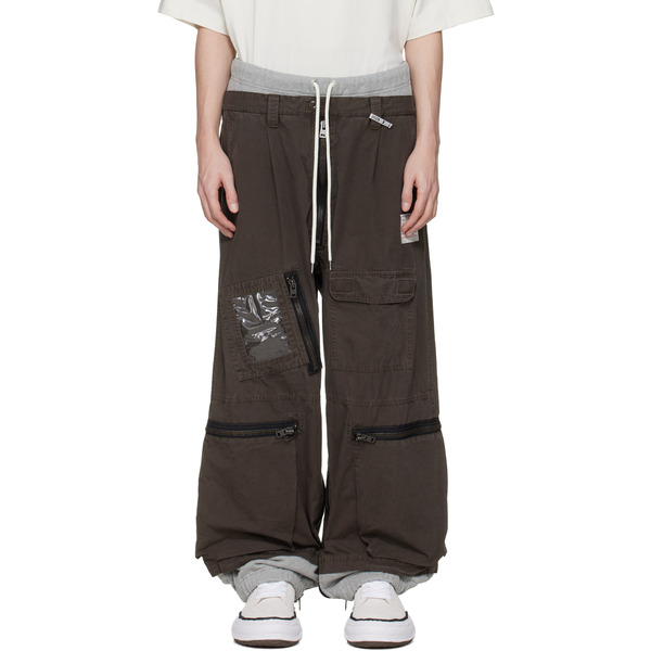  Maison Mihara Yasuhiro Brown Sweat Pants Combined Flight Cargo Pants 