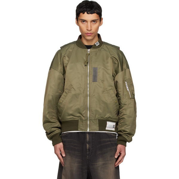  Maison Mihara Yasuhiro Khaki Vest Combined Flight Bomber Jacket 