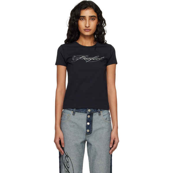  Marc Jacobs Black 'perfect' Shrunken T-shirt 