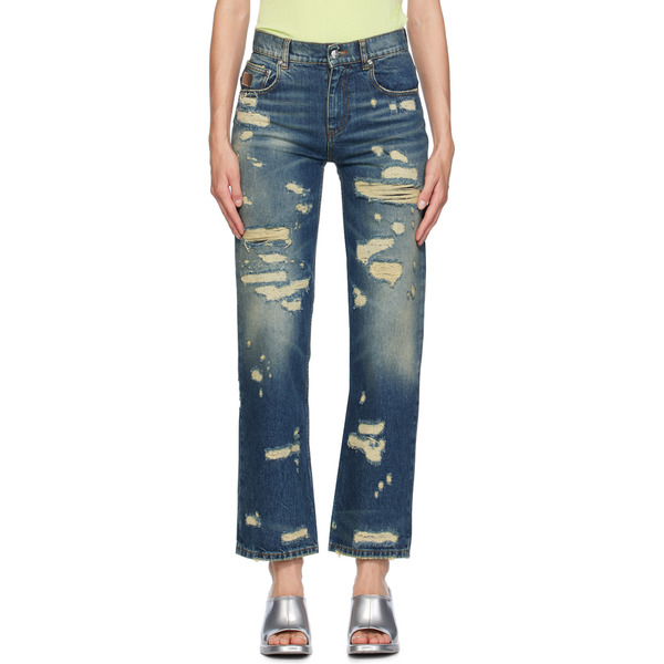  Marc Jacobs Indigo 'the Rip & Repair Straight' Jeans 