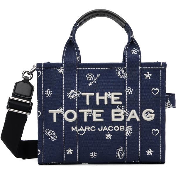  Marc Jacobs Navy 'the Bandana Canvas Small' Tote 