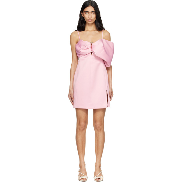  Marc Jacobs Pink Satin 'pop J Marc' Bow Minidress 