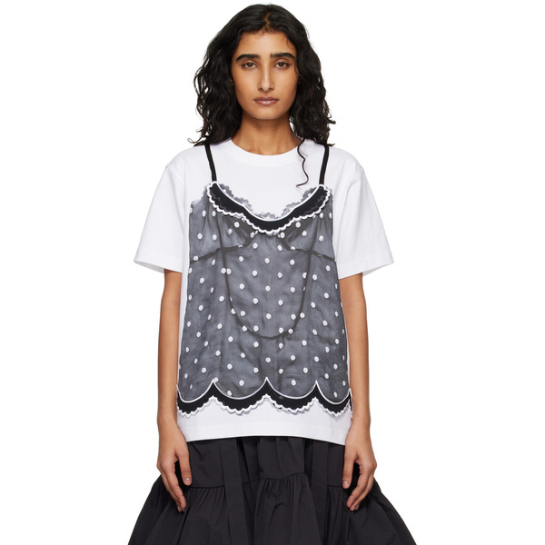  Marc Jacobs White Trompe L'oeil Cami T-shirt 