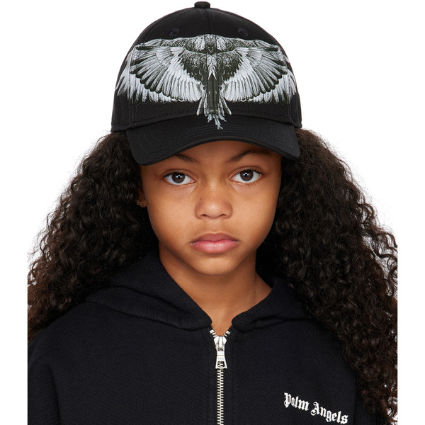  Marcelo Burlon County Of Milan Kids Black Wings Icon Baseball Cap 