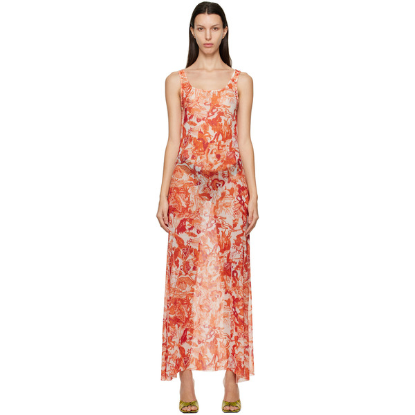  Marco Rambaldi Ssense Exclusive Orange Graphic Maxi Dress 