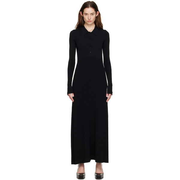  Maria Mcmanus Black Collar Midi Dress 