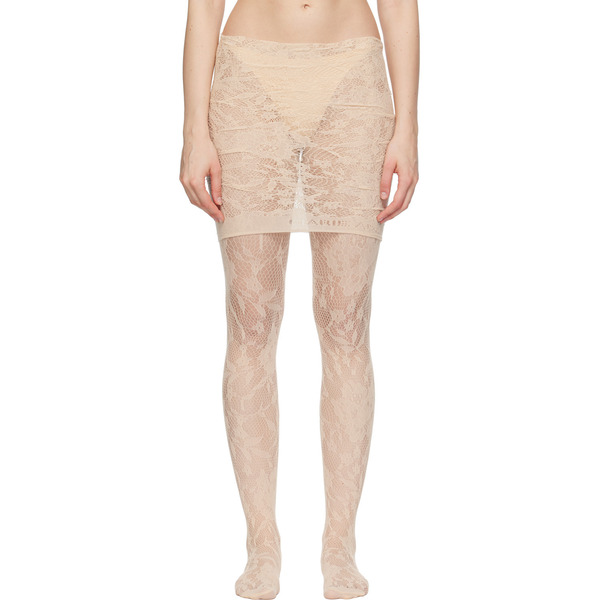  Marie Adam-leenaerdt Beige Lace Miniskirt 