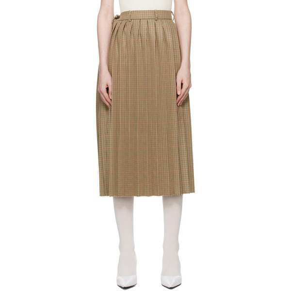  Marie Adam-leenaerdt Beige Pleated Midi Skirt 