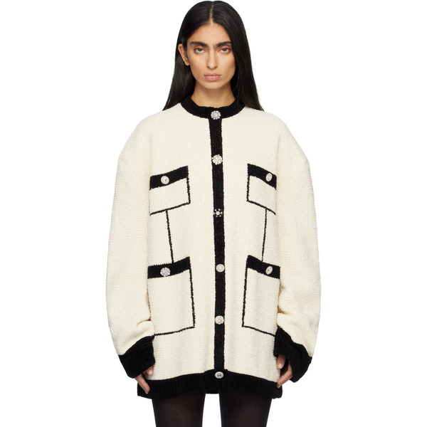  Marie Adam-leenaerdt Off-white Covered Tweed Sweater 