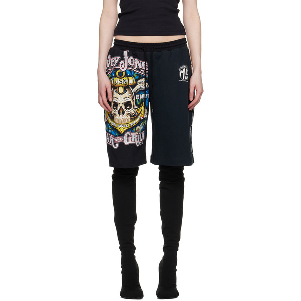  Marine Serre Black Printed Shorts 