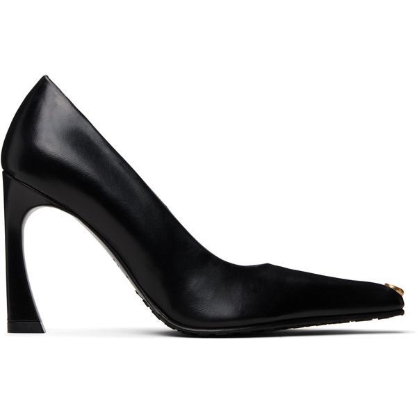  Marine Serre Black Smooth Leather Ms Kiss Heels 