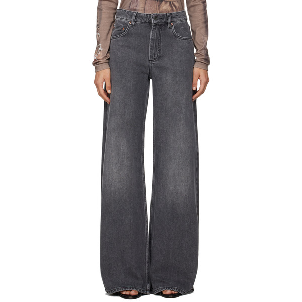  Marine Serre Gray Moon Laser High-waist Flare Jeans 