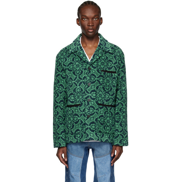  Marine Serre Green & Navy Towels Jacket 