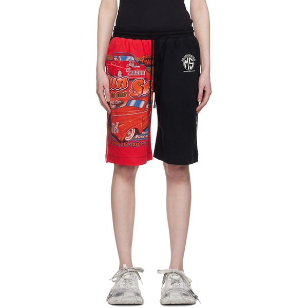  Marine Serre Red & Black Printed Shorts 