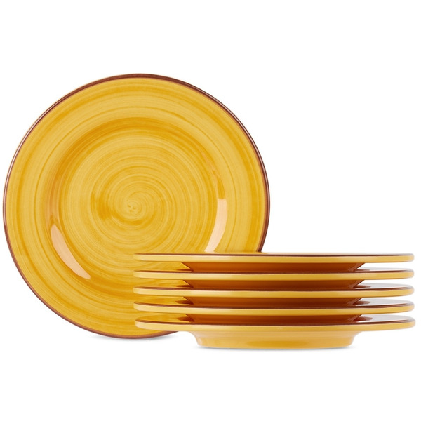  Mario Luca Giusti Yellow Saint Tropez Side Plate Set, 6 Pcs 