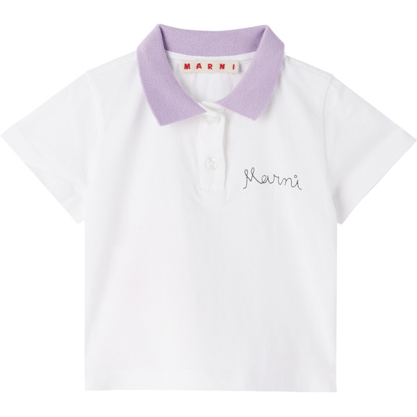  Marni Baby White Printed-logo Polo 