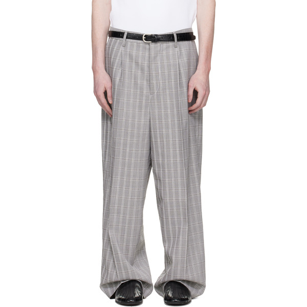  Marni Gray Check Wool Trousers 