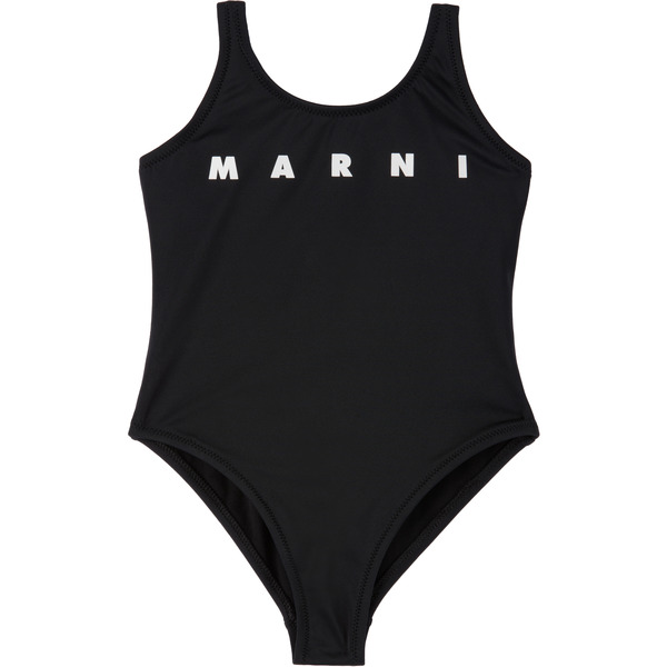  Marni Kids Black Nylon 'marni' Print Swimsuit 