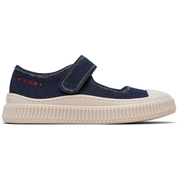  Marni Kids Navy Denim Mary Jane Sneakers 