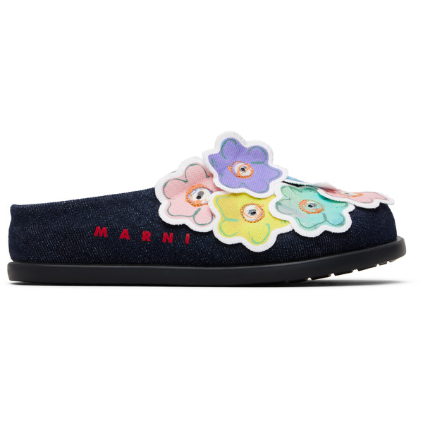 Marni Kids Navy Fussbett Slip-on Loafers 