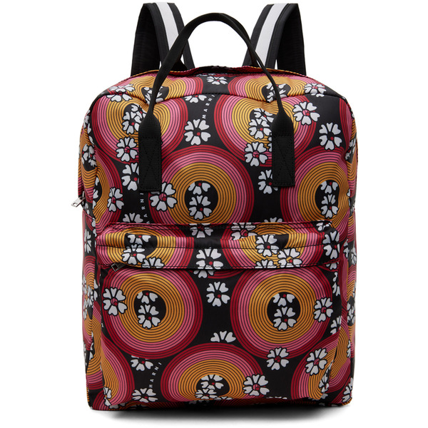  Marni Kids Pink & Orange Allover 70s Circles Backpack 