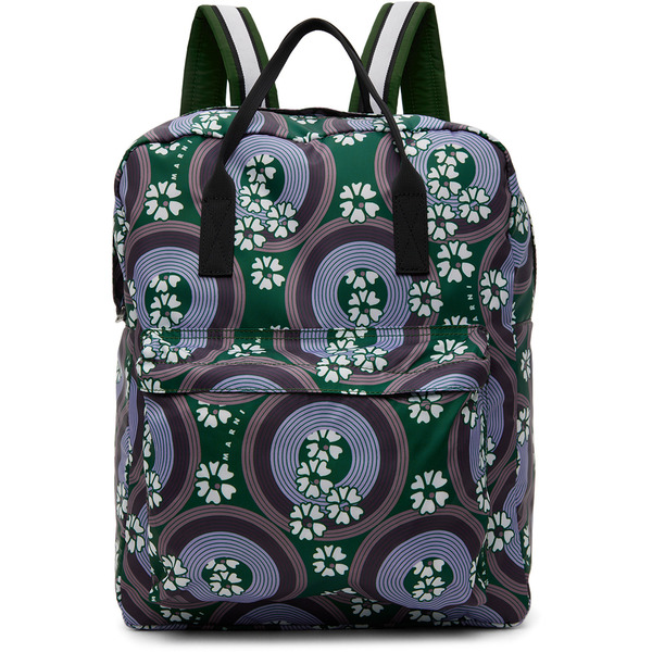 Marni Kids Purple & Green Allover 70s Circles Backpack 