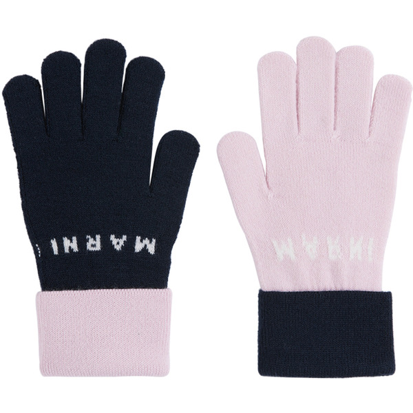  Marni Kids Purple & Navy Logo Gloves 