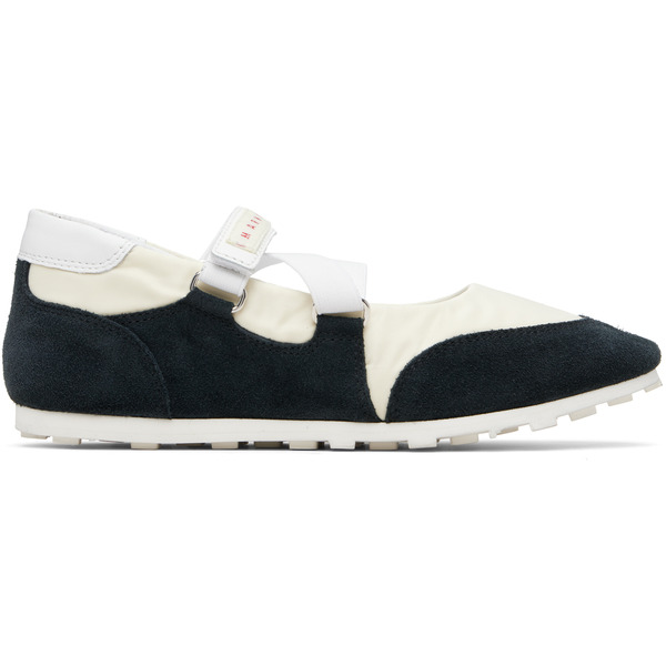 Marni Off-white & Black Mary Jane Velcro Sneakers 