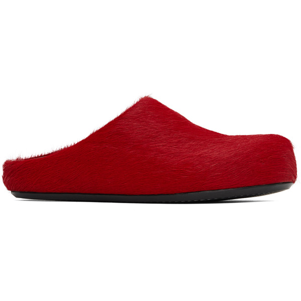  Marni Red Fussbett Sabot Slip-on Loafers 
