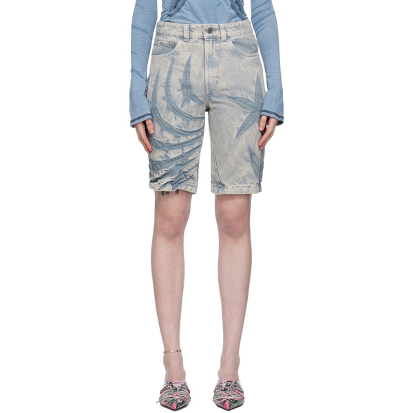  Masha Popova Ssense Exclusive Blue Denim Shorts 