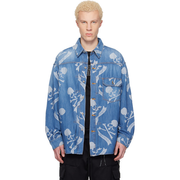  Mastermind World Blue Mw Long Sleeve Denim Shirt 