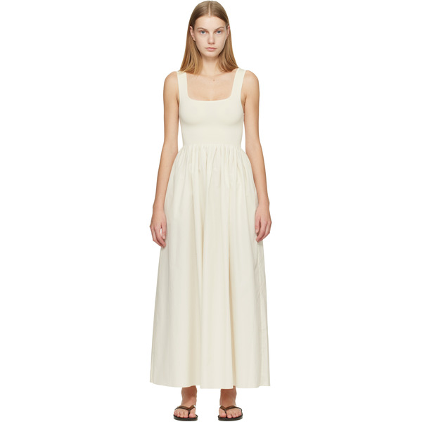  Matteau Off-white Knit & Cotton Maxi Dress 