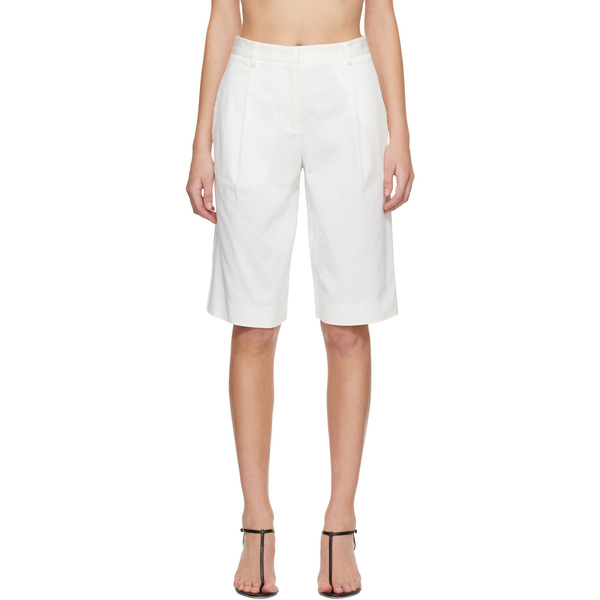  Matteau White Long Chino Shorts 