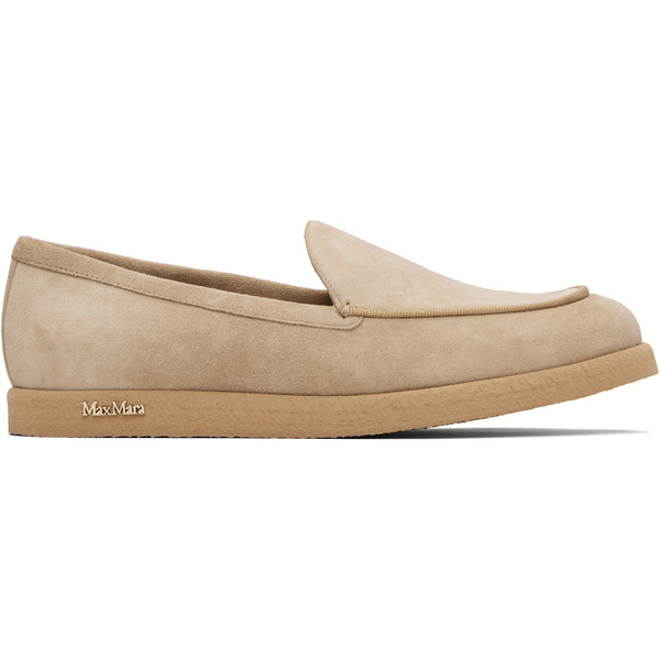  Max Mara Beige Soft Moc Loafers 