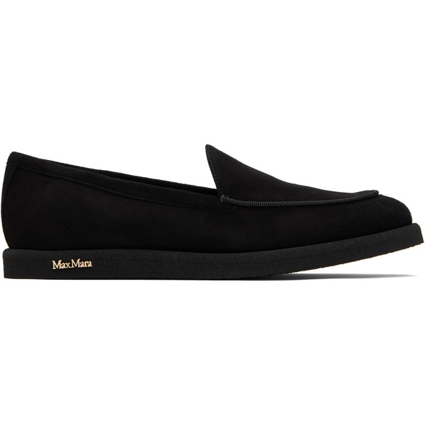  Max Mara Black Soft Moc Loafers 