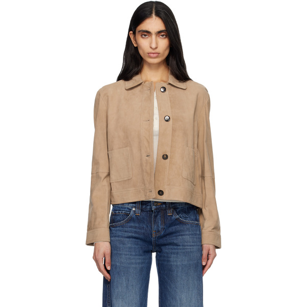  Max Mara Tan Baia Suede Jacket 
