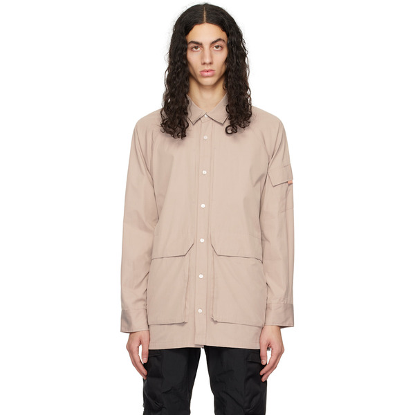  Meanswhile Tan Trinity Cloth Overlap Shirt 