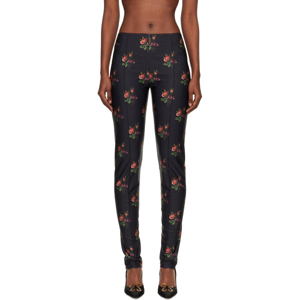 Meryll Rogge Black Floral Jersey Leggings 