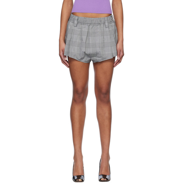  Meryll Rogge Black & White Drawstring Micro Shorts 