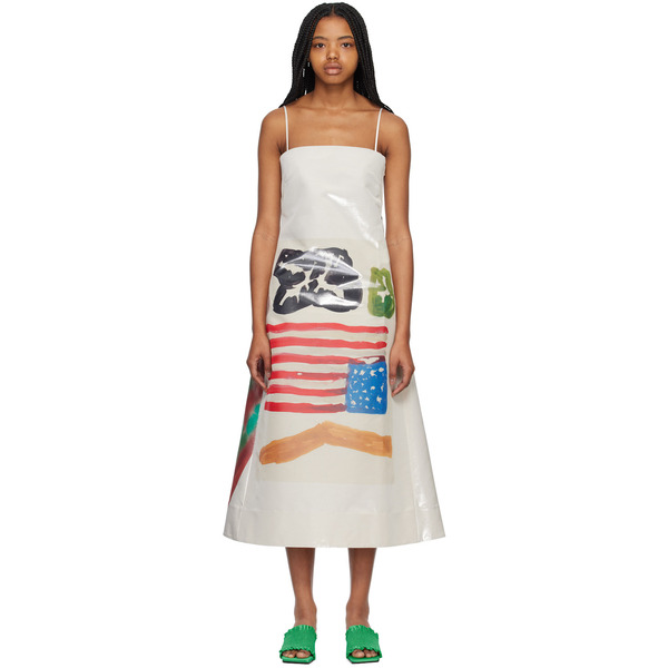  Meryll Rogge Taupe Beni Bischof Edition Graphic Midi Dress 
