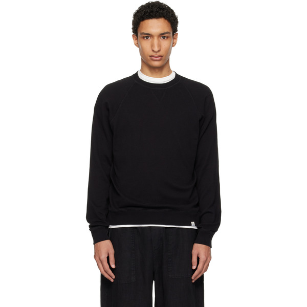  Merz B. Schwanen Black Relaxed Lightweight Raglan Sweatshirt 