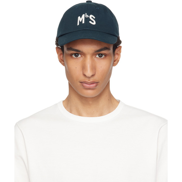  Merz B. Schwanen Navy 'mbs' Logo Cotton Twill Cap 