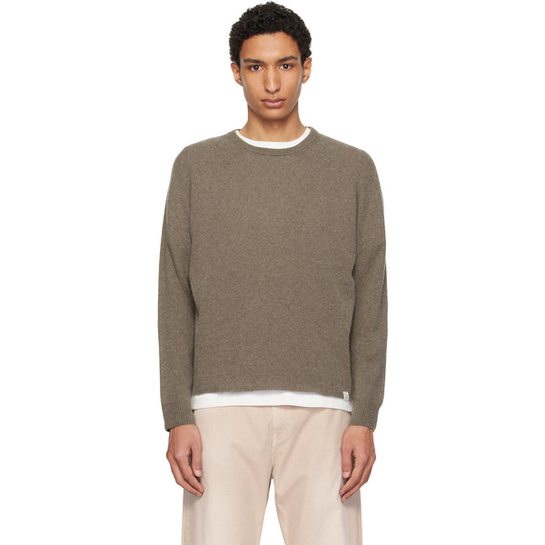  Merz B. Schwanen Taupe Lightweight Merino Wool-cashmere-silk Sweater 