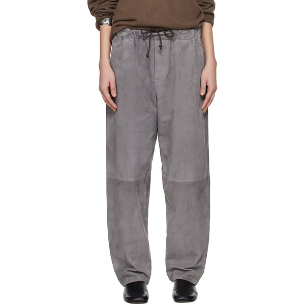  Meta Campania Collective Gray Ed Unlined Drawstring Lamb Suede Trousers 